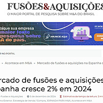 Mercado de fuses e aquisies na Espanha cresce 2% em 2024